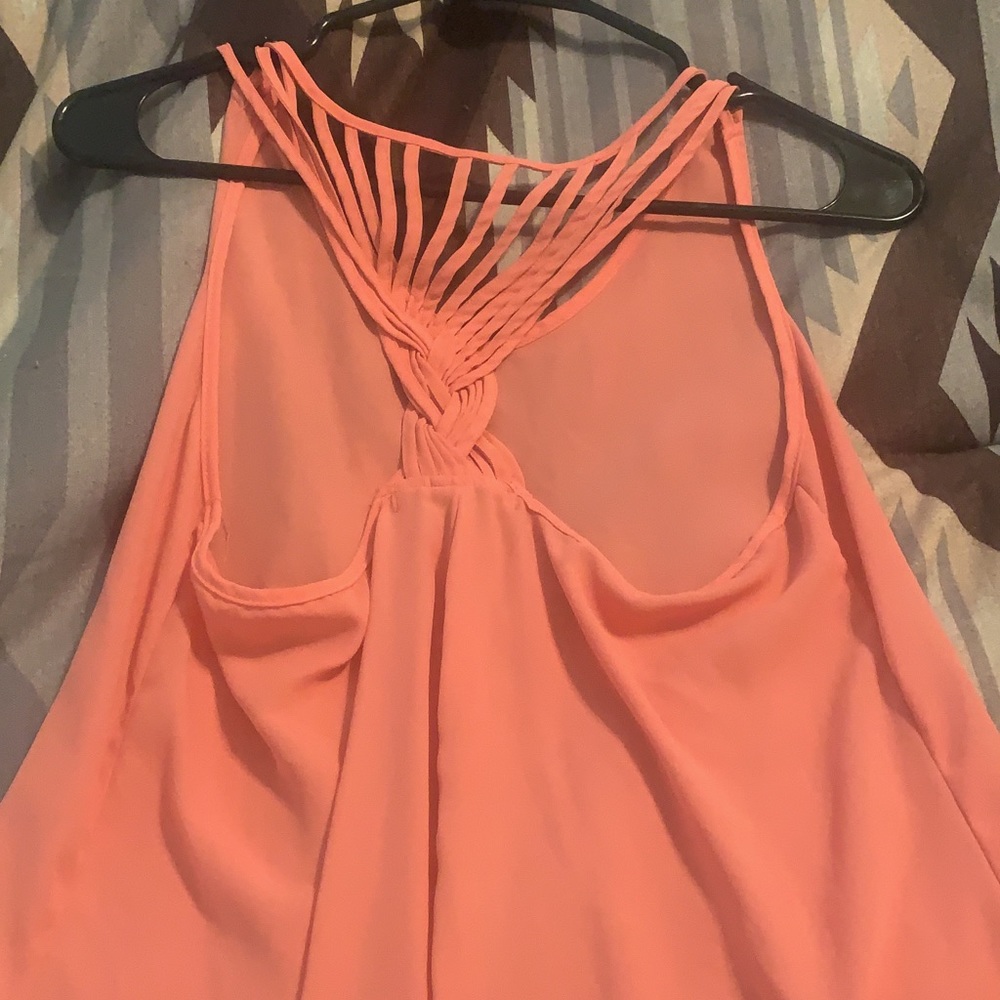 Pink top with cross cross back